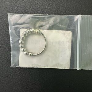 Elegant Silver Beaded anxiety ring